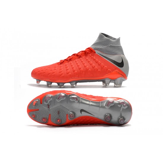 Descubrir  Botas de fútbol Nike Phantom III DF FG Alto Naranja Plata