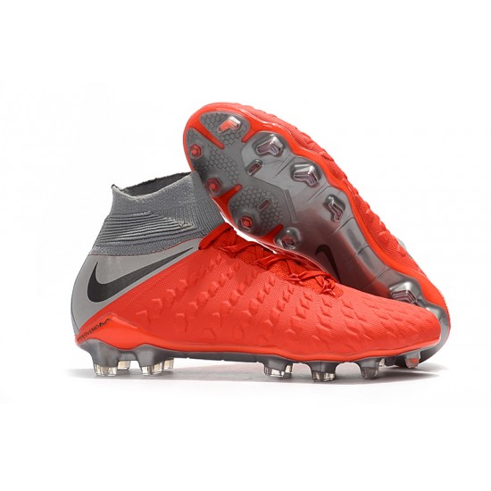 Descubrir  Botas de fútbol Nike Phantom III DF FG Alto Naranja Plata