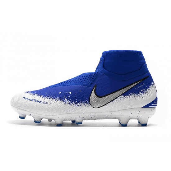 Explorar  Botas de fútbol Nike Phantom VSN Elite DF AG Azul Blanco
