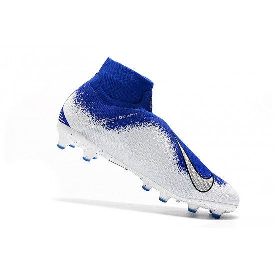 Explorar  Botas de fútbol Nike Phantom VSN Elite DF AG Azul Blanco