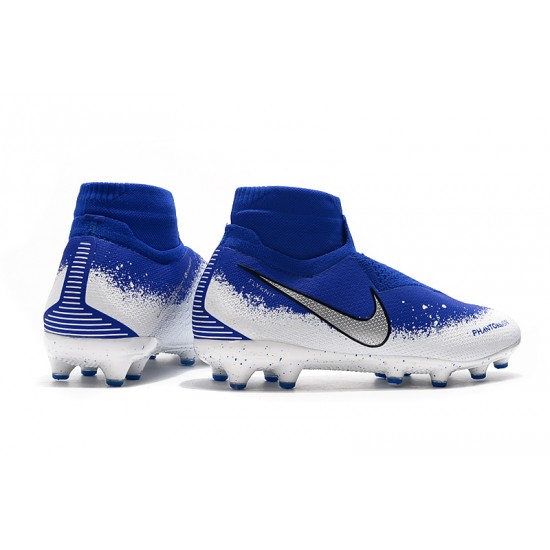 Explorar  Botas de fútbol Nike Phantom VSN Elite DF AG Azul Blanco