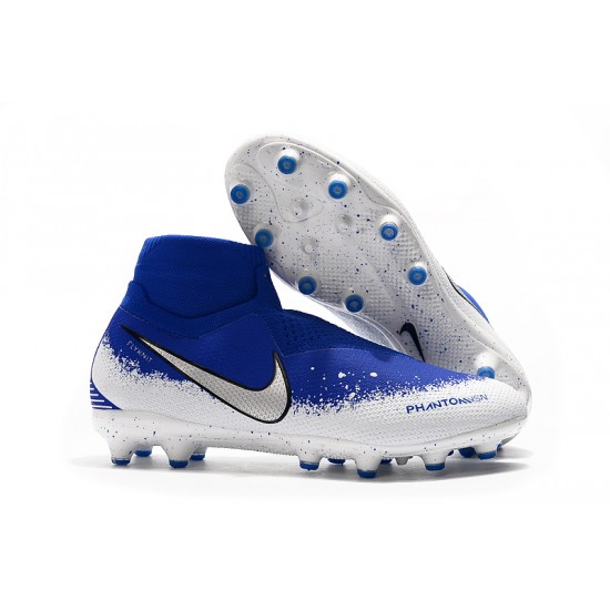 Explorar  Botas de fútbol Nike Phantom VSN Elite DF AG Azul Blanco