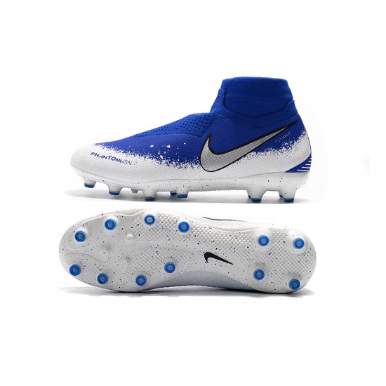 Explorar  Botas de fútbol Nike Phantom VSN Elite DF AG Azul Blanco