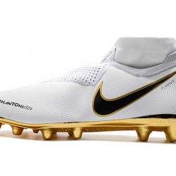 Botas de fútbol Nike Phantom VSN Elite DF AG Blanco Dorado Negro