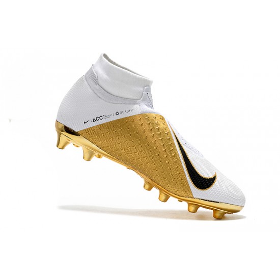 Tienda  Botas de fútbol Nike Phantom VSN Elite DF AG Blanco Dorado Negro