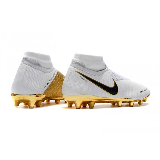 Tienda  Botas de fútbol Nike Phantom VSN Elite DF AG Blanco Dorado Negro