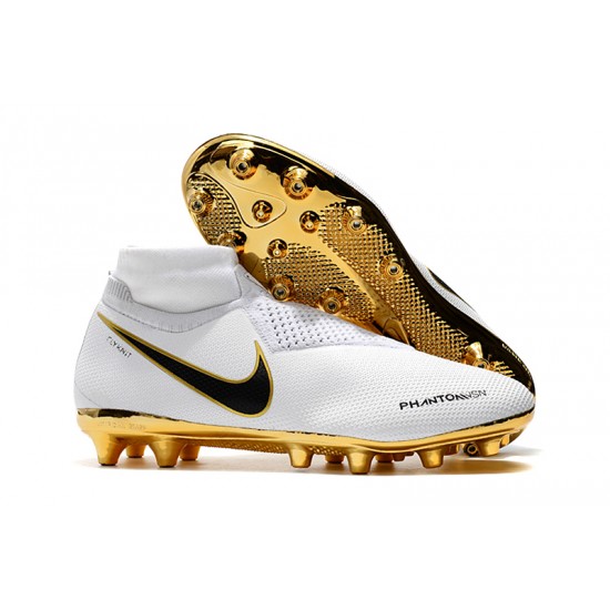 Tienda  Botas de fútbol Nike Phantom VSN Elite DF AG Blanco Dorado Negro