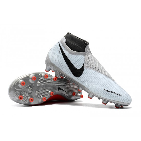 Calidad superior  Botas de fútbol Nike Phantom VSN Elite DF AG Blanco Gris Negro