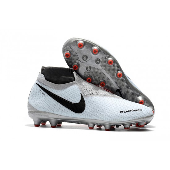 Calidad superior  Botas de fútbol Nike Phantom VSN Elite DF AG Blanco Gris Negro