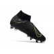 Alta calidad Botas de fútbol Nike Phantom VSN Elite DF SG-Pro Anti Clog Negro Fluo Verde