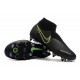 Alta calidad Botas de fútbol Nike Phantom VSN Elite DF SG-Pro Anti Clog Negro Fluo Verde
