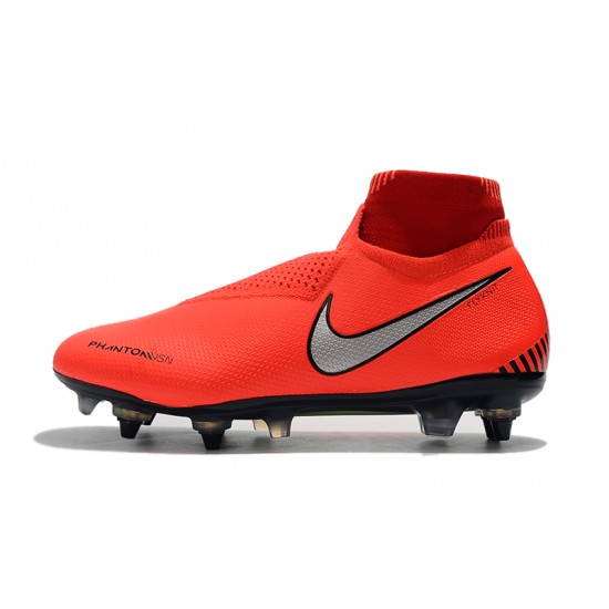 Alta calidad Botas de fútbol Nike Phantom VSN Elite DF SG-Pro Anti Clog Naranja Plata