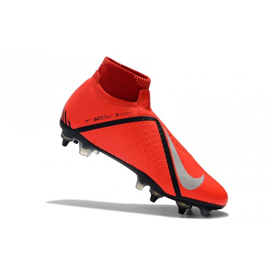 Alta calidad Botas de fútbol Nike Phantom VSN Elite DF SG-Pro Anti Clog Naranja Plata