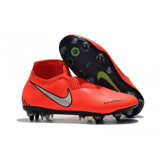 Alta calidad Botas de fútbol Nike Phantom VSN Elite DF SG-Pro Anti Clog Naranja Plata
