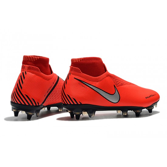Alta calidad Botas de fútbol Nike Phantom VSN Elite DF SG-Pro Anti Clog Naranja Plata