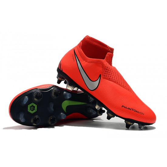 Alta calidad Botas de fútbol Nike Phantom VSN Elite DF SG-Pro Anti Clog Naranja Plata