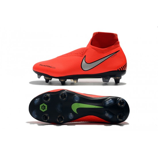 Alta calidad Botas de fútbol Nike Phantom VSN Elite DF SG-Pro Anti Clog Naranja Plata