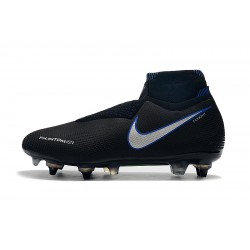 Botas de fútbol Nike Phantom VSN Elite DF SG-Pro Anti Clog Negro Azul Blanco