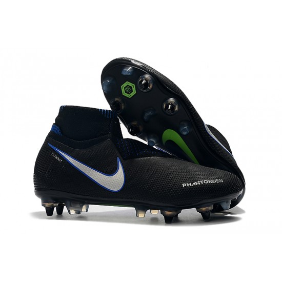 Mejor calidad  Botas de fútbol Nike Phantom VSN Elite DF SG-Pro Anti Clog Negro Azul Blanco