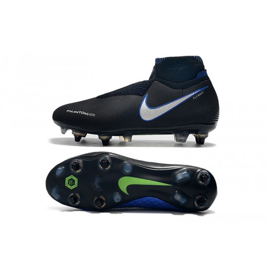 Mejor calidad  Botas de fútbol Nike Phantom VSN Elite DF SG-Pro Anti Clog Negro Azul Blanco
