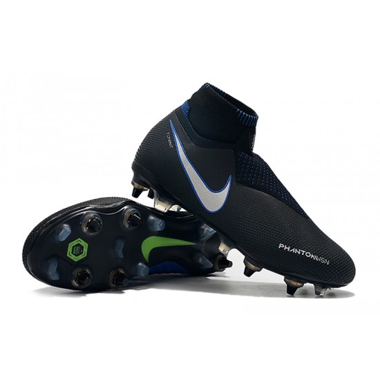 Mejor calidad  Botas de fútbol Nike Phantom VSN Elite DF SG-Pro Anti Clog Negro Azul Blanco