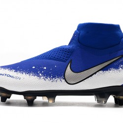 Botas de fútbol Nike Phantom VSN Elite DF SG-Pro Anti Clog Azul Blanco Plata