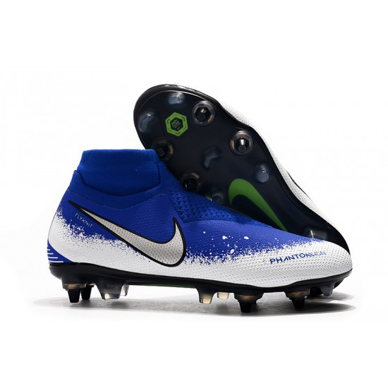 Descubrir  Botas de fútbol Nike Phantom VSN Elite DF SG-Pro Anti Clog Azul Blanco Plata