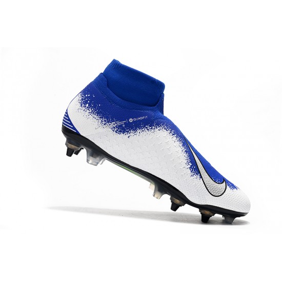 Descubrir  Botas de fútbol Nike Phantom VSN Elite DF SG-Pro Anti Clog Azul Blanco Plata
