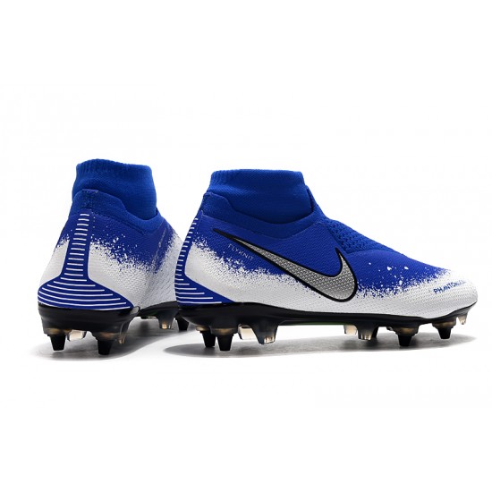 Descubrir  Botas de fútbol Nike Phantom VSN Elite DF SG-Pro Anti Clog Azul Blanco Plata