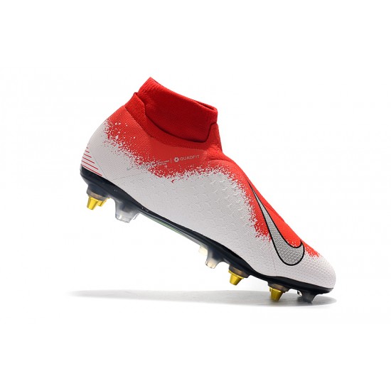 Descubrir  Botas de fútbol Nike Phantom VSN Elite DF SG-Pro Anti Clog Rojo Blanco Plata