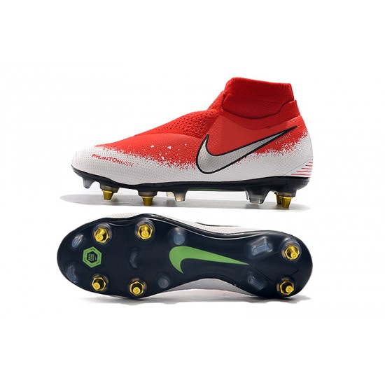 Descubrir  Botas de fútbol Nike Phantom VSN Elite DF SG-Pro Anti Clog Rojo Blanco Plata