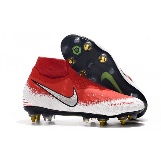 Descubrir  Botas de fútbol Nike Phantom VSN Elite DF SG-Pro Anti Clog Rojo Blanco Plata