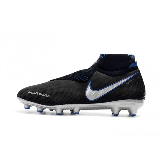 Alta calidad Botas de fútbol Nike Phantom VSN Shadow Elite DF AG Negro Plata