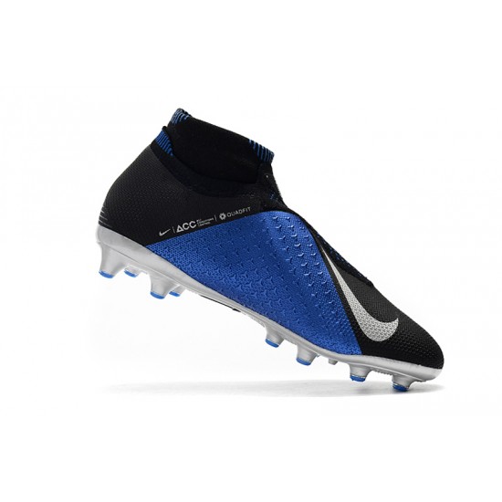 Alta calidad Botas de fútbol Nike Phantom VSN Shadow Elite DF AG Negro Plata