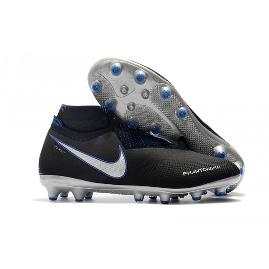 Alta calidad Botas de fútbol Nike Phantom VSN Shadow Elite DF AG Negro Plata