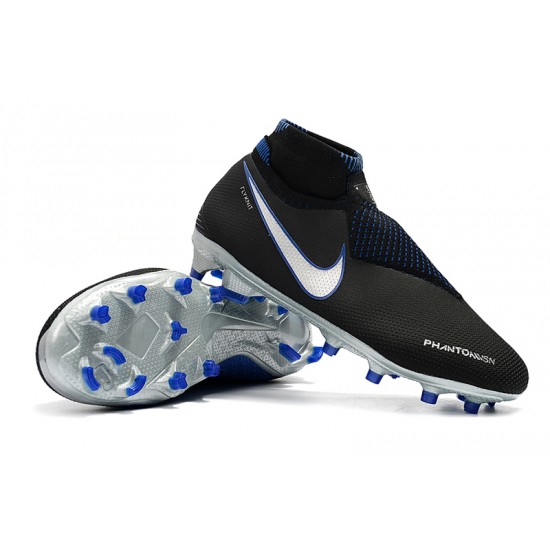 Explorar  Botas de fútbol Nike Phantom VSN Shadow Elite DF FG Negro Azul Plata
