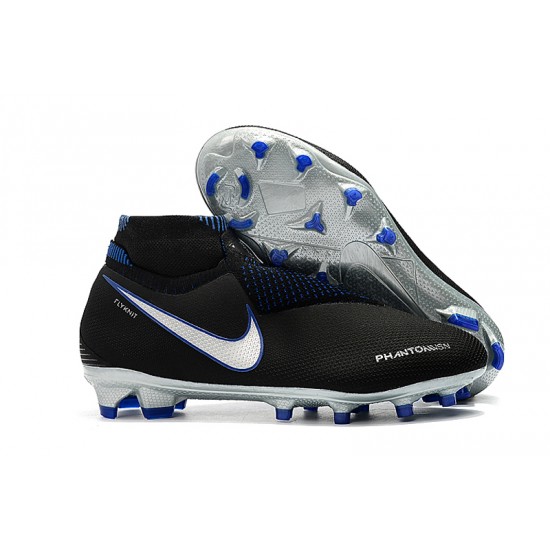 Explorar  Botas de fútbol Nike Phantom VSN Shadow Elite DF FG Negro Azul Plata