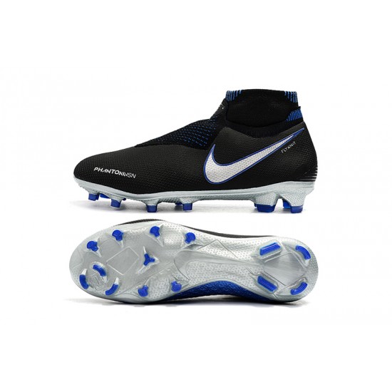 Explorar  Botas de fútbol Nike Phantom VSN Shadow Elite DF FG Negro Azul Plata