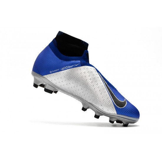 Explorar  Botas de fútbol Nike Phantom VSN Shadow Elite DF FG Azul real Plata