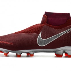 Botas de fútbol Nike Phantom VSN Shadow Elite DF FG Vino rojo Plata