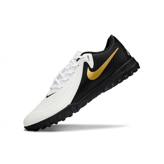 Alta calidad Nike Phantom GX II ACAD LV8 TF Blanco Negro Hombre Zapatos De Futbol