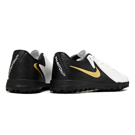 Alta calidad Nike Phantom GX II ACAD LV8 TF Blanco Negro Hombre Zapatos De Futbol