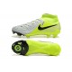 Alta calidad Nike Phantom Luna Elite FG High top Chartreuse Gris Zapatos De Futbol
