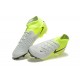 Alta calidad Nike Phantom Luna Elite FG High top Chartreuse Gris Zapatos De Futbol
