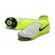 Alta calidad Nike Phantom Luna Elite FG High top Chartreuse Gris Zapatos De Futbol