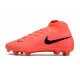 Alta calidad Nike Phantom Luna Elite FG High top Rojo Negro Zapatos De Futbol