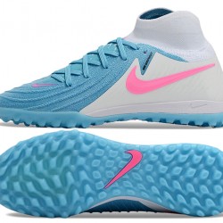 Nike Phantom Luna Elite TF High top Azul Blanco Hombre Zapatos De Futbol