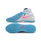 Calidad superior  Nike Phantom Luna Elite TF High top Azul Blanco Hombre Zapatos De Futbol
