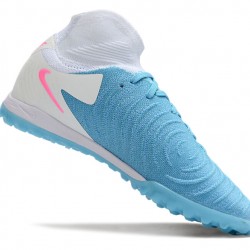Nike Phantom Luna Elite TF High top Azul Blanco Hombre Zapatos De Futbol