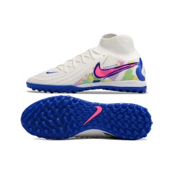 Nike Phantom Luna Elite TF High top Blanco Azul Hombre Zapatos De Futbol